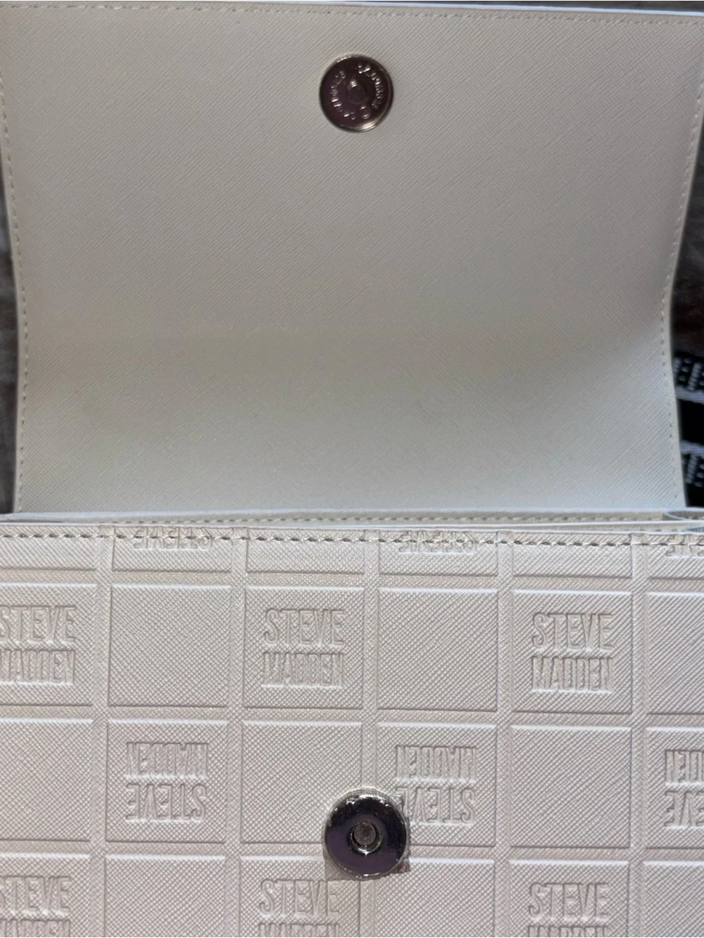 Steve Madden White Logo Embossed Crossbody